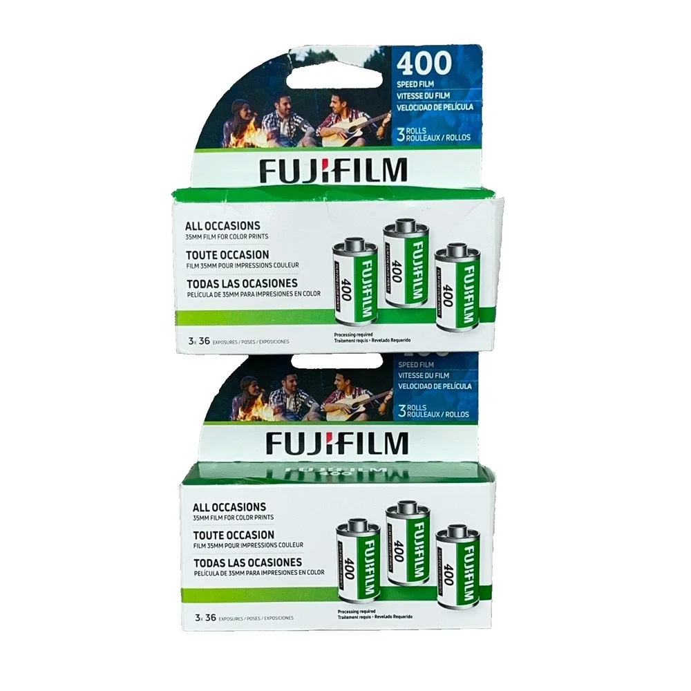 Fujifilm 400 Color Negative 35mm Film, 36 Exposure 2 Pack Lot of 2 Total 6 Rolls